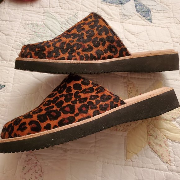 2000NVR TWO THOUSAND NEVER MULE SLIDE DARK CHEETAH CAMO PRINT LINED WOMENS 9 NEW - Picture 5 of 6